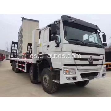 Sinotruk howo 8x4 12 ruedas camión de cama plana para transporte de maquinaria de equipo pesado